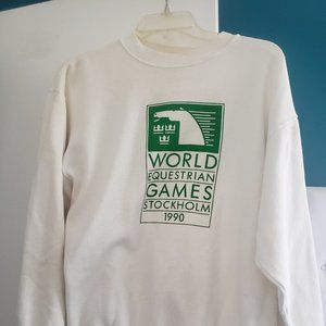 White crew neck sweater